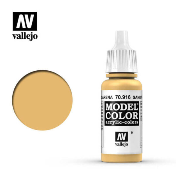 acrylicos vallejo 009 Amarillo arena-Sand yellow 70.916 17ml Model Color es la gama mas amplia de pinturas acrílicas para Modelismo.