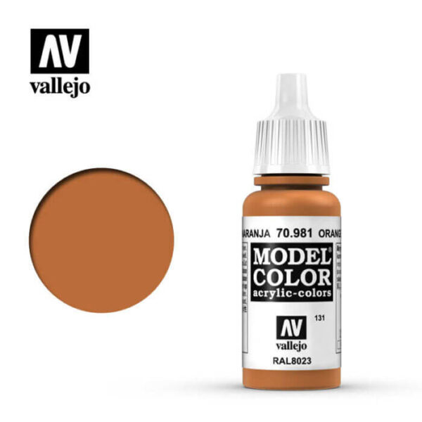 acrylicos vallejo 131 Marrón naranja-Orange brown 70.981 17ml Model Color es la gama mas amplia de pinturas acrílicas para Modelismo.