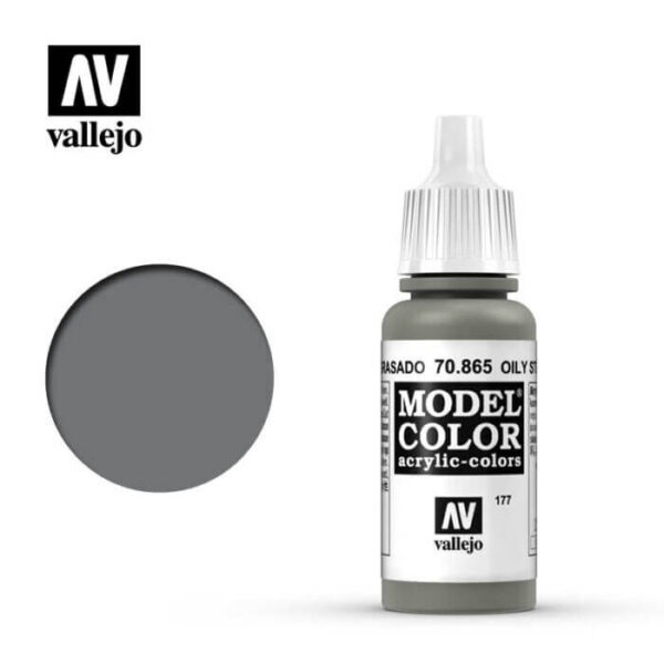 acrylicos vallejo 177 Acero engrasado-Oily steel 70.865 17ml Model Color es la gama mas amplia de pinturas acrílicas para Modelismo.