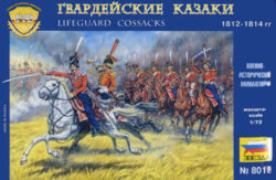 zvezda 8018 Lifeguard Cossacks 1812-1814 1/72 Kit en plástico para montar y pintar. Incluye 15 figuras a caballo en 7 posturas distintas.