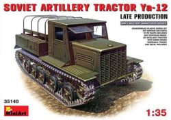 miniart 35140 Artillery Tractor Ya-12 Late Kit en plástico para montar y pintar. Incluye piezas en fotograbado y cadenas por eslabones individuales. Escala 1/35