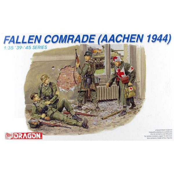 dragon 6119 Fallen Comrade Aachen 1944 Kit en plástico para montar y pintar. Incluye 4 figuras de soldados alemanes.