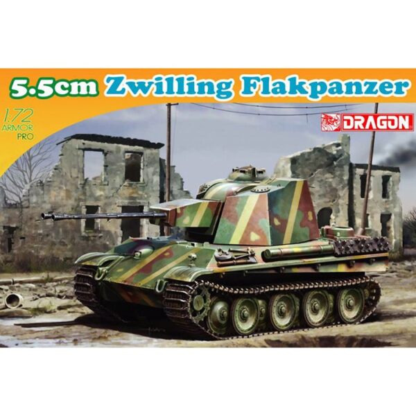 dragon 7488 German 5.5cm Zwilling Flakpanzer Kit en plástico para montar y pintar un tanque antiaéreo Panther