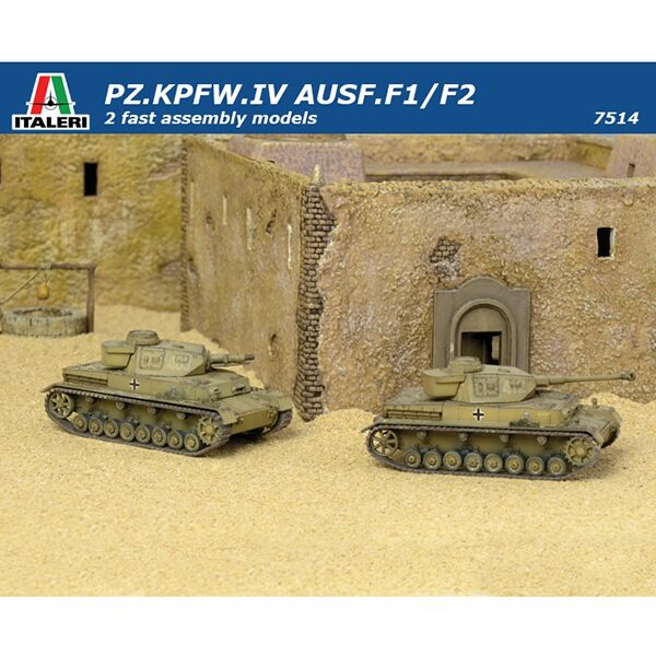 italeri 7514 SD.KFZ.161 PZ.KPFW IV AUSF.F1/F2 Kit en plástico para montar y pintar. Incluye piezas para 2 tanques completos de montaje rápido.