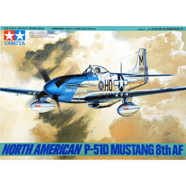 tamiya 61040 North American P-51D Mustang 8th AF Kit en plástico para montar y pintar