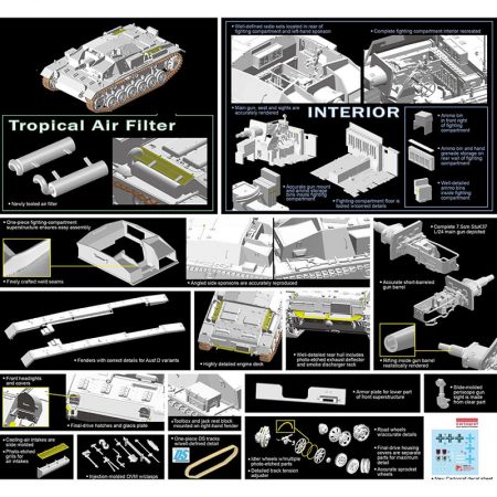 dragon 6905 STURMGESCHUTZ III Ausf.D with tropical air filter Kit en plástico para montar y pintar u Stug. III Ausf.D en servicio en África.