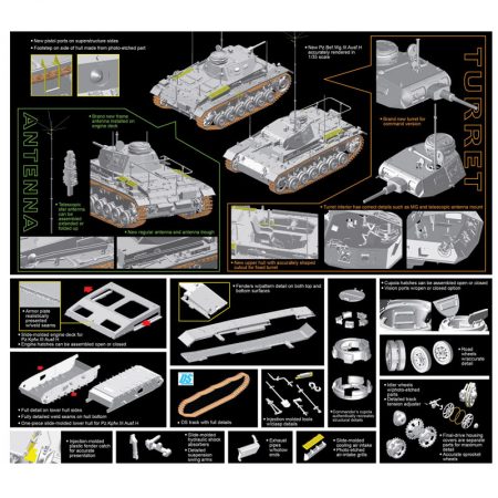 dragon 6844 Pz.Bef.Wg.III Ausf. H kit en plástico para montar y pintar. Incluye piezas en fotograbado e interior de la cámara de combate detallado.
