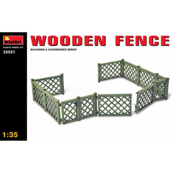 miniart 35551 Wooden Fence - Cerca de Madera maqueta escala 1/35