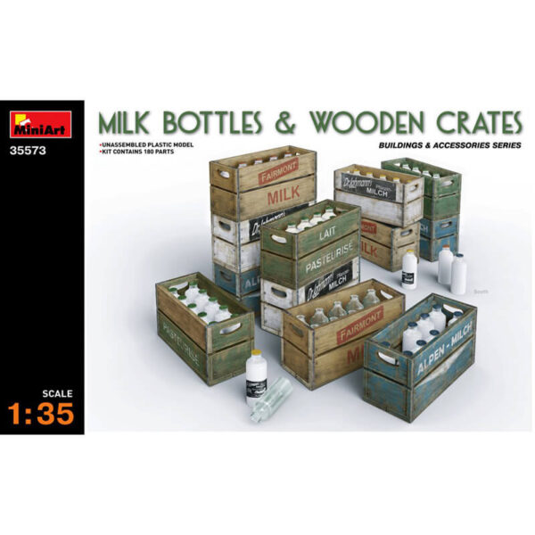 miniart 35573 Milk bottles & wooden crates Building & Accesories Series escala 1/35