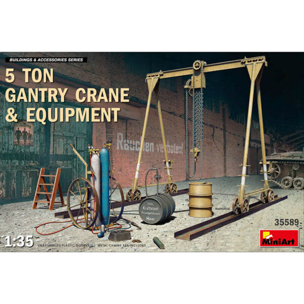 miniart 35589 5 Ton Gantry Crane & Equipement escala 1/35
