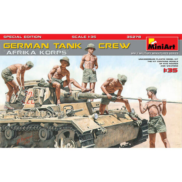 miniart 35278 German Tank Crew Afrika Korps 1/35 Kit en plástico para montar y pintar.