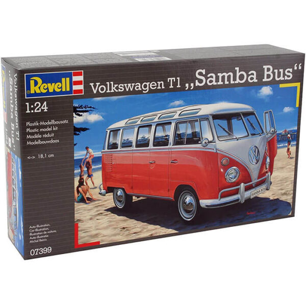 Revell 07399 Volkswagen VW T1 Samba Bus 1/24 Kit en plástico para montar y pintar.