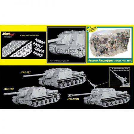 dragon 6787 JSU-122 Tank Destroyer (3 in 1) 1/35 Kit en plástico para montar y pintar. Se puede montar como JSU-122 ; JSu-152 ; JSU-122S.