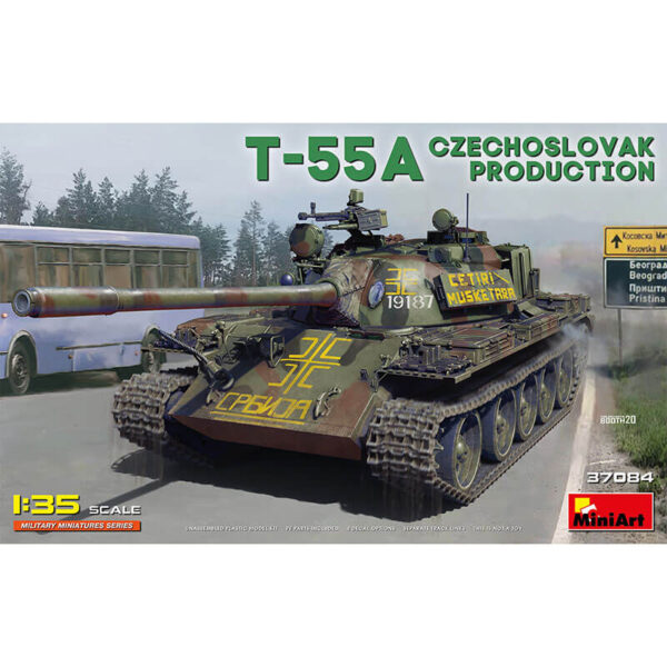 miniart 37084 T-55A Czechoslovak Production 1/35 Kit en plástico para montar y pintar. Incluye piezas en fotograbado y cadenas por eslabones individuales.