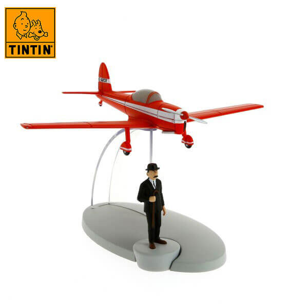 tintin 29528 Red plane -Tintin en La isla negra Tintin in the planes Avión de colección en metal y plástico, incluye figura de personaje.