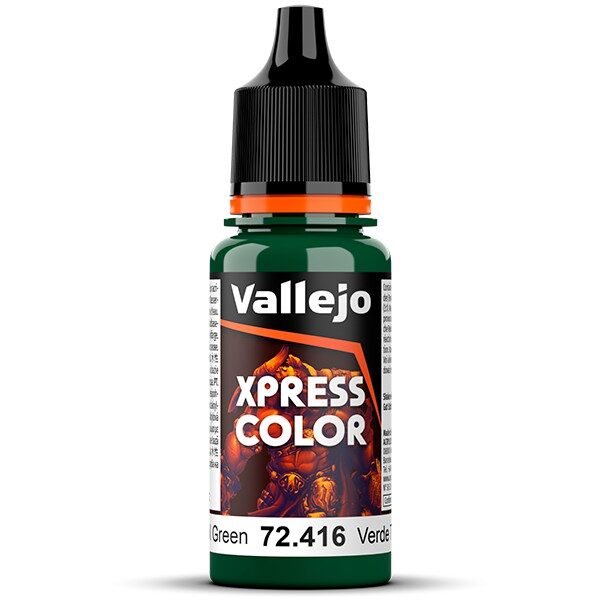 vallejo acrylics 72416 Troll Green - Verde Trol Xpress Color, colores mates de formulación específica que permiten pintar las miniaturas de una forma fácil y rápida.