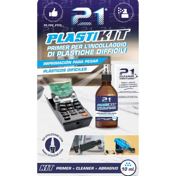 Colla 21 Plaskit 10ml Imprimación para plásticos difíciles: Plastikit ha sido especialmente formulado, en combinación con Pegamento Rápido Cianocrilato