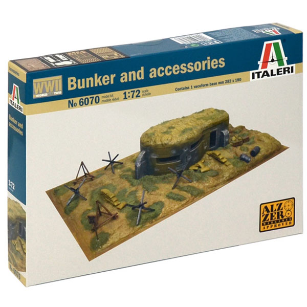 italeri 6070 Bunker and Accessories 1/72 Kit en plástico para montar y pintar un bunquer y accesorios. Ideal para dioramas y wargames.