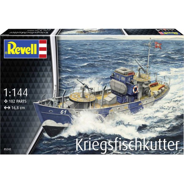 revell 05242 KFK (Kriegsfischkutter) 1/144 Kit en plástico para montar y pintar. Incluye peana. Hoja de calcas con 2 decoraciones.