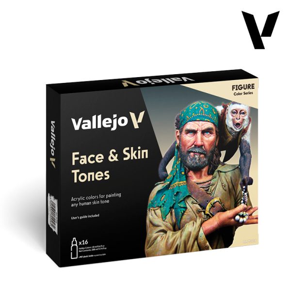 vallejo 70258 Face & Skin Tones Set 16 colores cuidadosamente seleccionados para ofrecerte todo lo que necesitas para trabajar con diferentes tonos de piel.