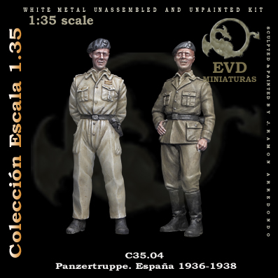 El viejo dragon c35.04 Panzergruppe España 1937-38 Figuras de colección en metal blanco para montar y pintar. Época: Guerra Civil Española.