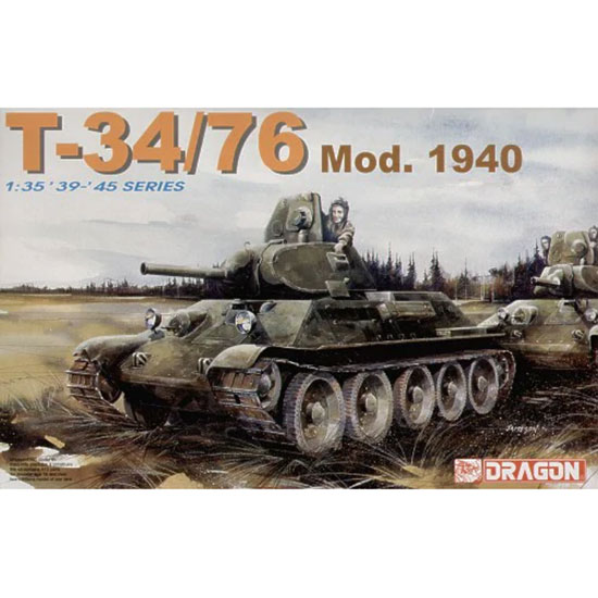 dragon 6092 T-34/76 Mod.1940 1/35 Kit en plástico para montar y pintar. Incluye cadenas por eslabones individuales.