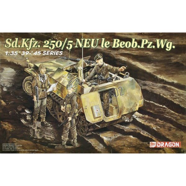 dragon 6141 Sd.Kfz.250/5 NEU le Beob.Pz.Wg. 1/35 Kit en plástico para montar y pintar. Incluye cadenas por eslabones individuales.