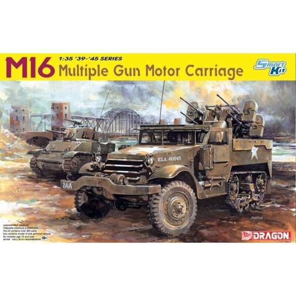 dragon 6381 M16 Multiple Gun Motor Carriage 1/35 Kit en plástico para montar y pintar. Incluye fotograbados y 2 figuras: conductor y artillero.