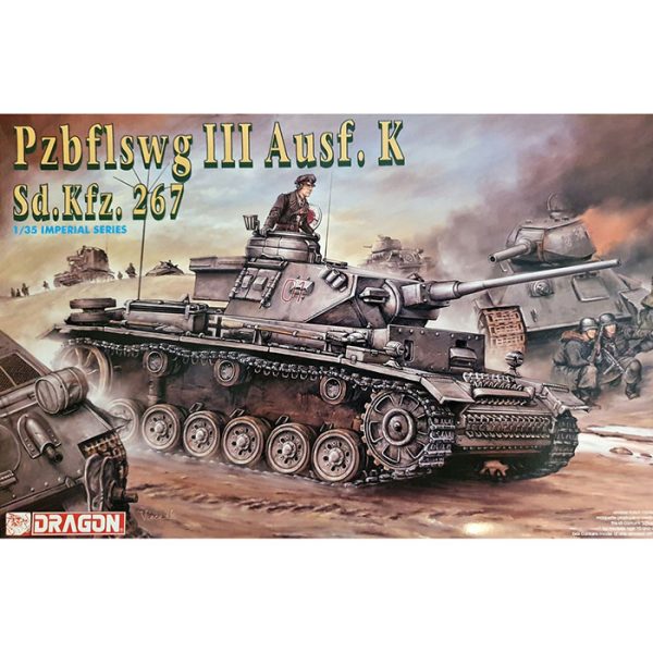 dragon 9018 Pzbflswg III Ausf. K Sd.Kfz. 267 1/35 Kit en plástico para montar y pintar. Incluye cadenas por eslabones individuales.