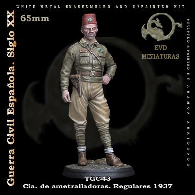 el viejo dragon tgc 43Cia. de Ametralladoras Regulares 1937-39 Figura de colección en metal blanco para montar y pintar. Época: Guerra Civil Española.